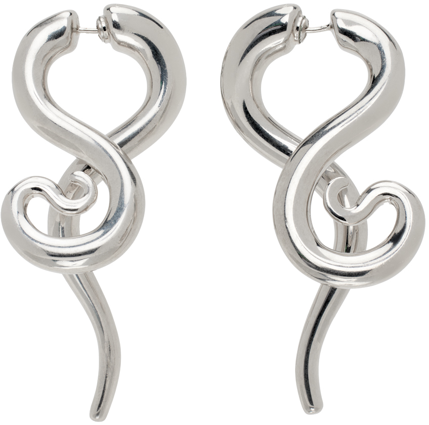 Pierced Serpent Hoop Earrings