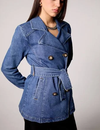 Blue Revival Women's Gracie Trench Coat with Removable Hoodie Insert