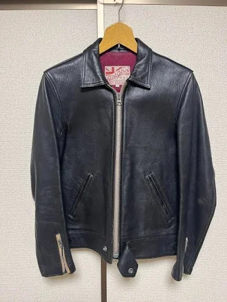 Addict Clothes Ad-01 Center Zip Jacket Riders Sheep Black Leather