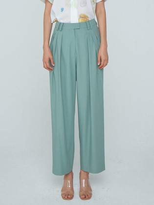 Zigzag Wide Trousers Green