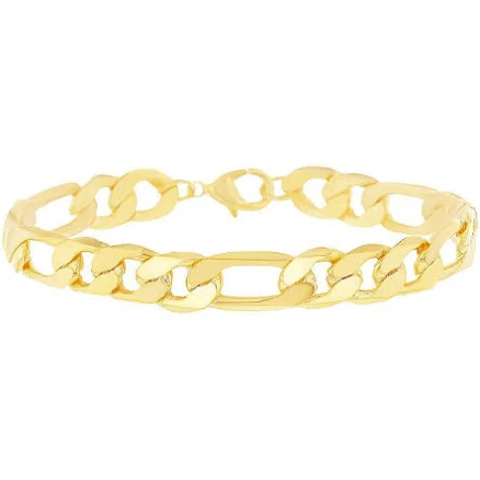 Kiro 14k Gold Plated Figaro Chain Bracelet
