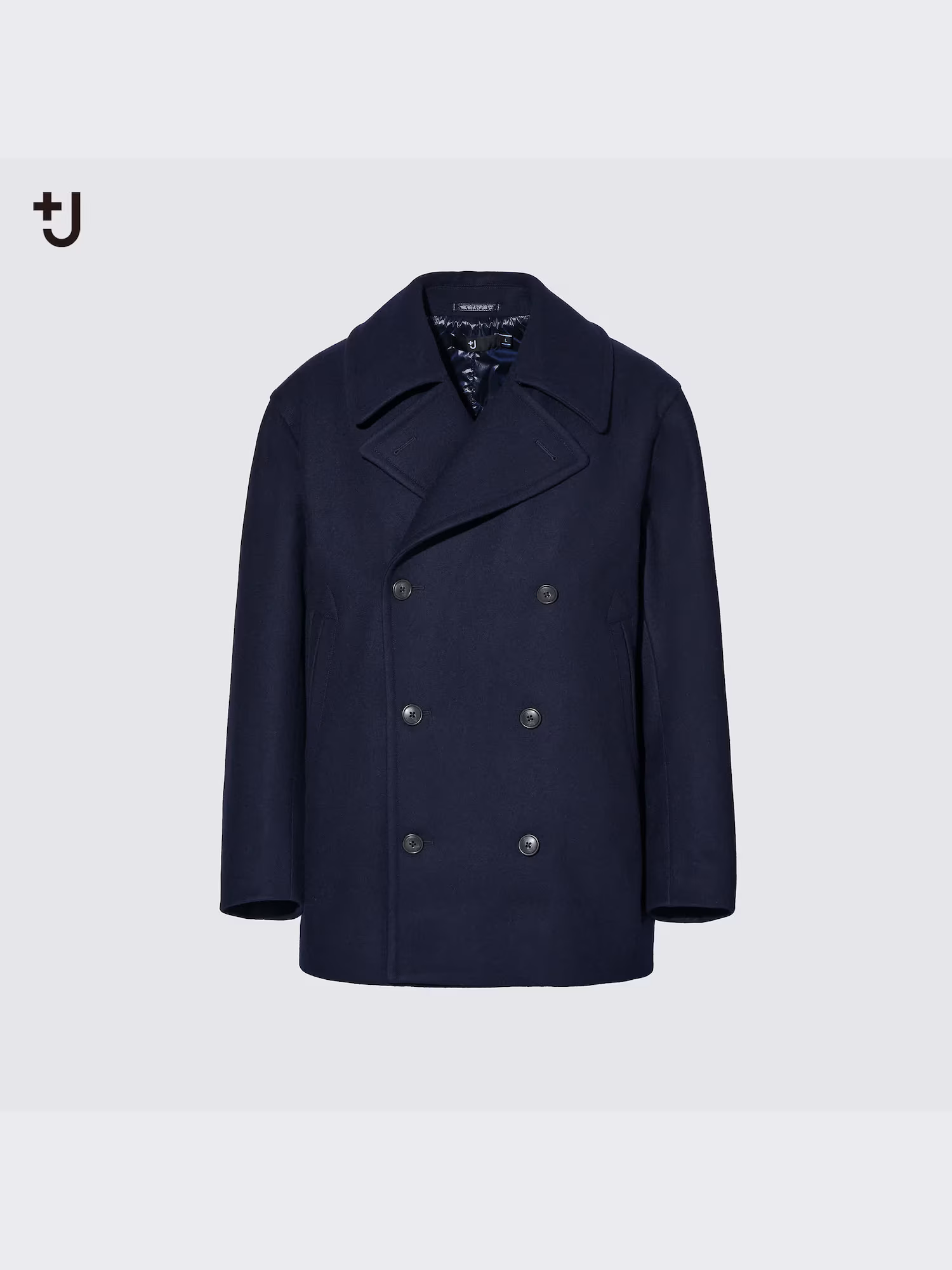 Mens +J WOOL BLENDED OVERSIZED PEA COAT