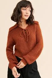 Sage The Label Sophia Lace-Up Sweater