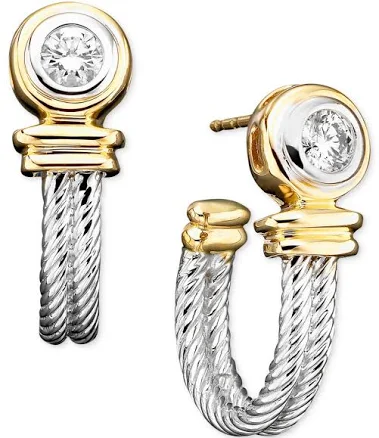 Macy's Diamond Earrings in 14k Two-Tone Gold