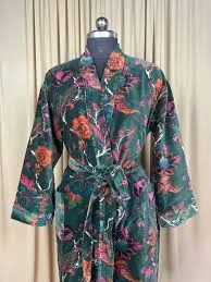 Elegant Reversible Velvet Kimono Robe