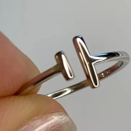 Sterling Silver Double Bar Minimalist Ring
