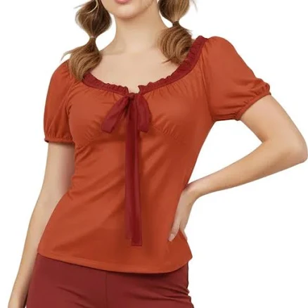 Safrana Women's Romantic Puff Sleeve BlouseSafrana Women's Romantic Puff Sleeve Blouse