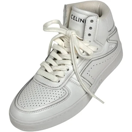 Celine Women's Ct-01 Z Trainer High Top Sneaker in Metallic Calfskin