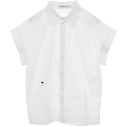 DIOR Women's Cotton Poplin Buttoned Collar Shirt