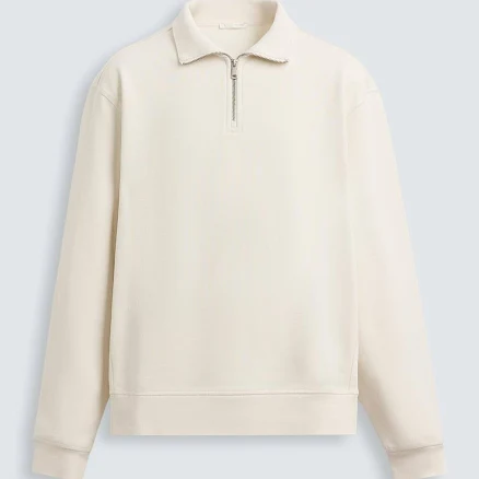 Zara Men's Basic Quarter-Zip Sweatshirt