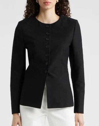 Nordstrom Collarless Textured Jacket