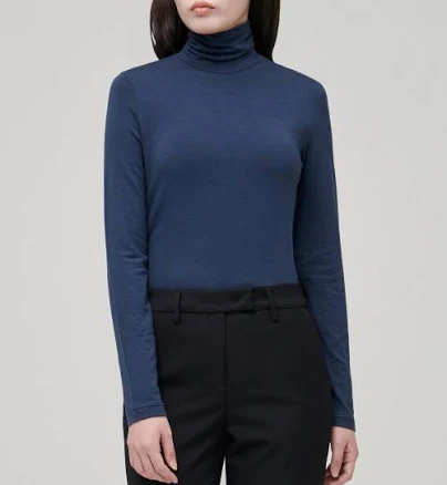 MUSINSA Women's Tencel Slim Turtle Neck T-Shirt