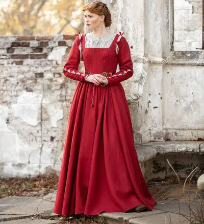 German Rose Linen Boned Corset Kirtle Dress