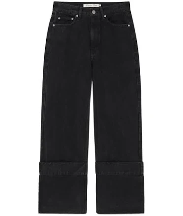 MATIN KIM DAMAGE TURN UP DENIM PANTS