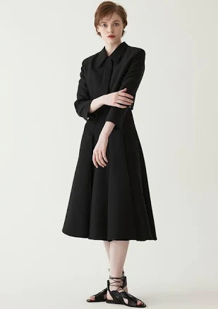 Silk Blend Wool Pleated Skirt