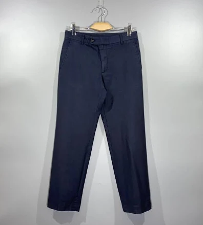 Maison Martin Margiela Men's Wool Cotton Blue Classic Dress Chino