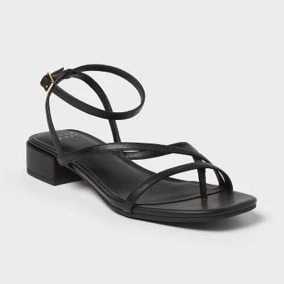 A New Day Women's Goldie Square Toe Strappy Heels