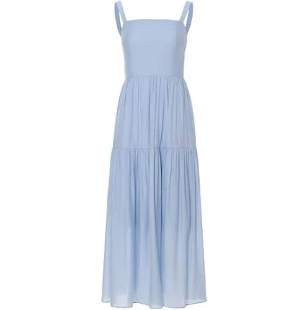 Sky Back Ribbon Long Dress
