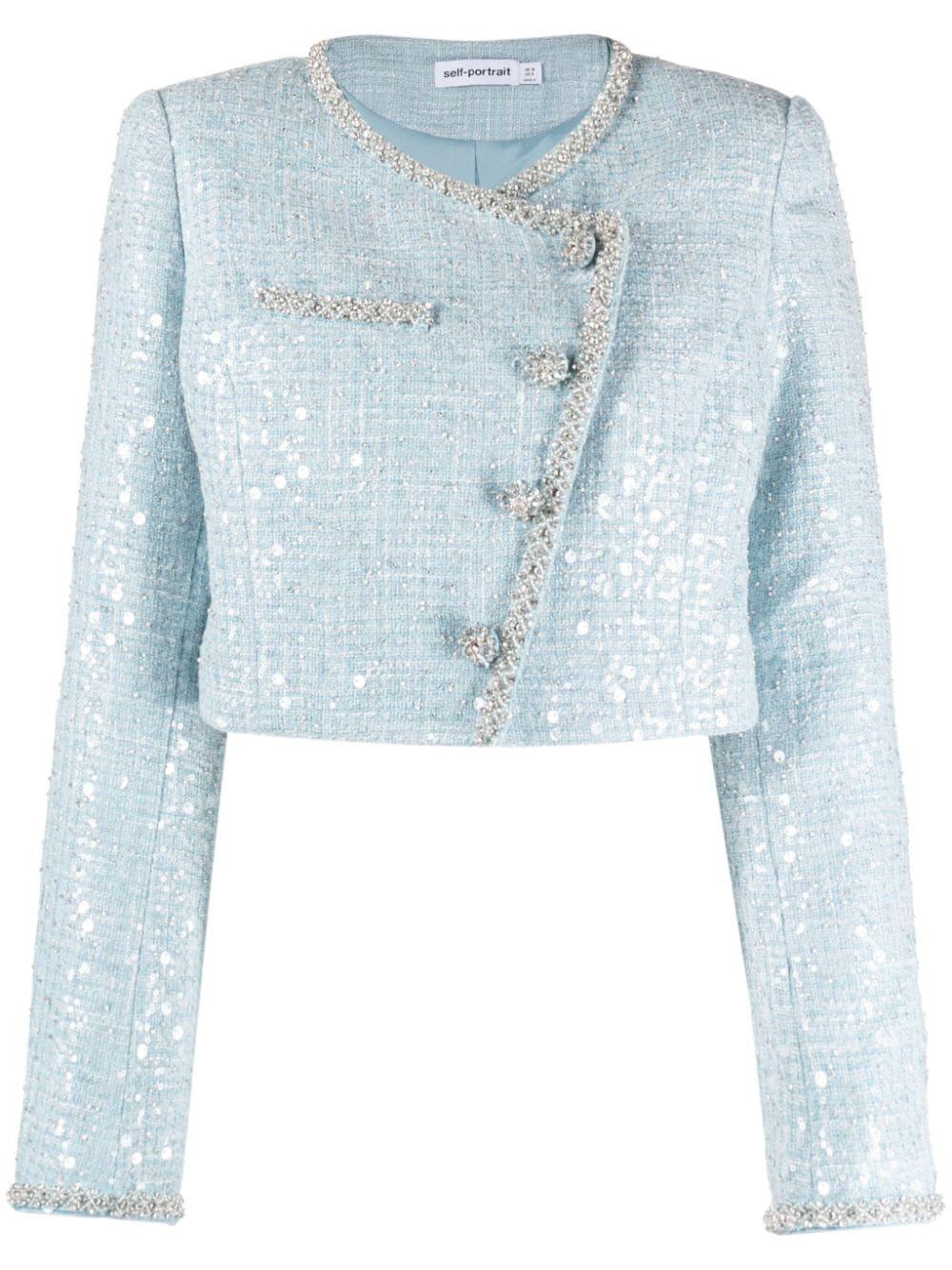 Sequined Bouclé Cropped Jacket