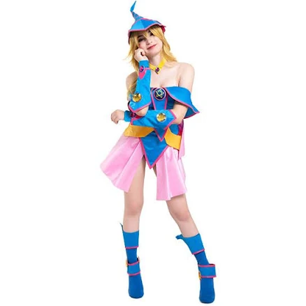 YGO Dark Magician Girl Cosplay Costume with Hat
