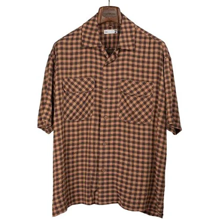 ts(s) Camp Collar Short Sleeve Gingham Shirt