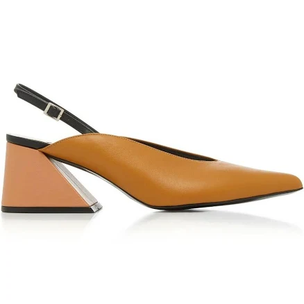 Yuul Yie Neutral Slingback Leather Pumps 6.5 36.5