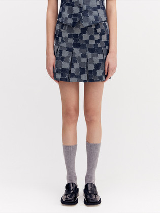 Denim Jacquard Skirt