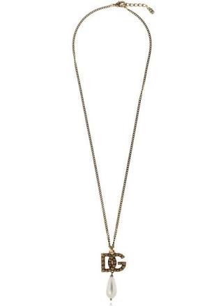Dolce & Gabbana Faux-Pearl Logo Pendant NecklaceDolce & Gabbana Faux-Pearl Logo Pendant Necklace