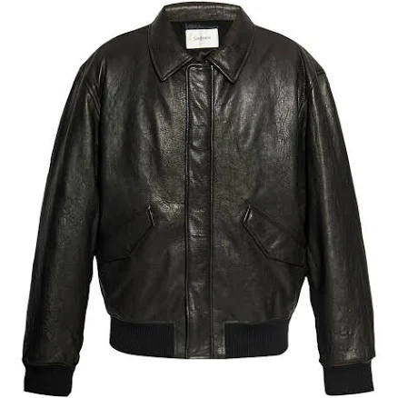 SAINT LAURENT Oversized Leather Bomber Jacket