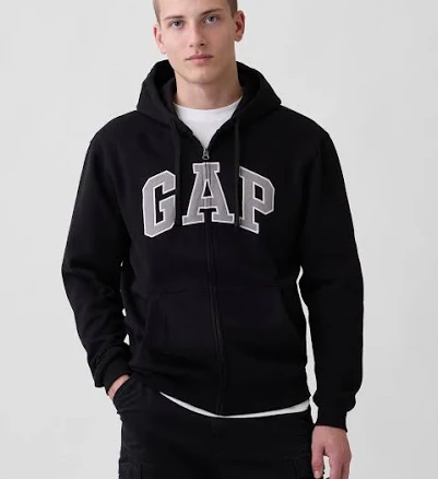 Men's Adult Vintagesoft Arch Logo Full-Zip Hoodie by Gap