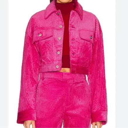 L’academie Rue Jacket Fuchsia Pink Size Small Corduroy