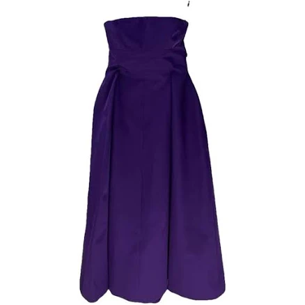 Dior Purple Wool Bow Detail Strapless Dress Size 38 FR