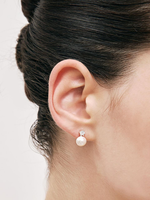 Button Pearl Earrings