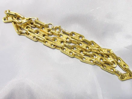 CELINE Macadam Charm Gold Color Chain Pendant Necklace Vintage Japan