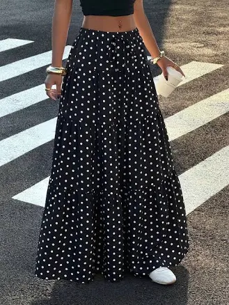 Polka Dot A-Line Skirt