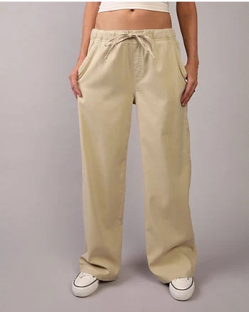 AE Women's Mid-Rise Wide-Leg Pull-On Pants