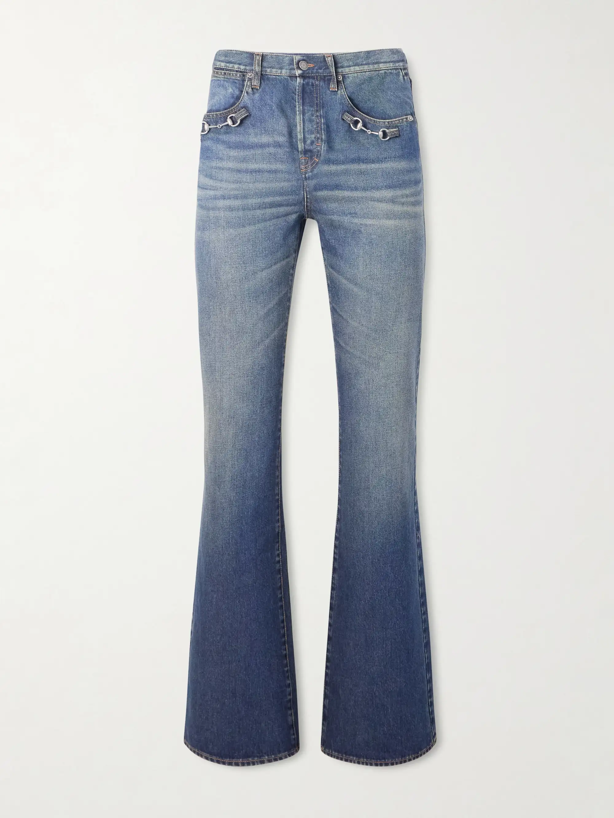 Printed Silk Frayed Jeans