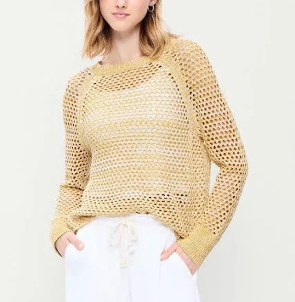 Old Navy Women's Seaside Cotton Open-Knit Sweater