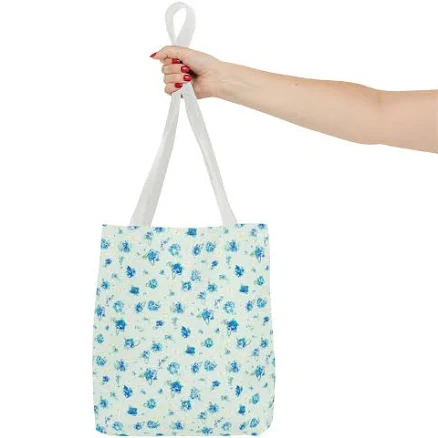 Blue Ditsy Floral Tote Bag: Eco-Friendly Reusable Shopping Bag