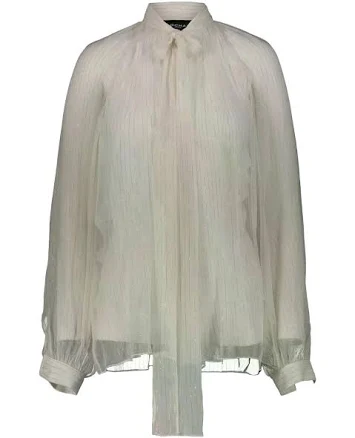 Rochas Striped Chiffon Women Shirt - Neutrals