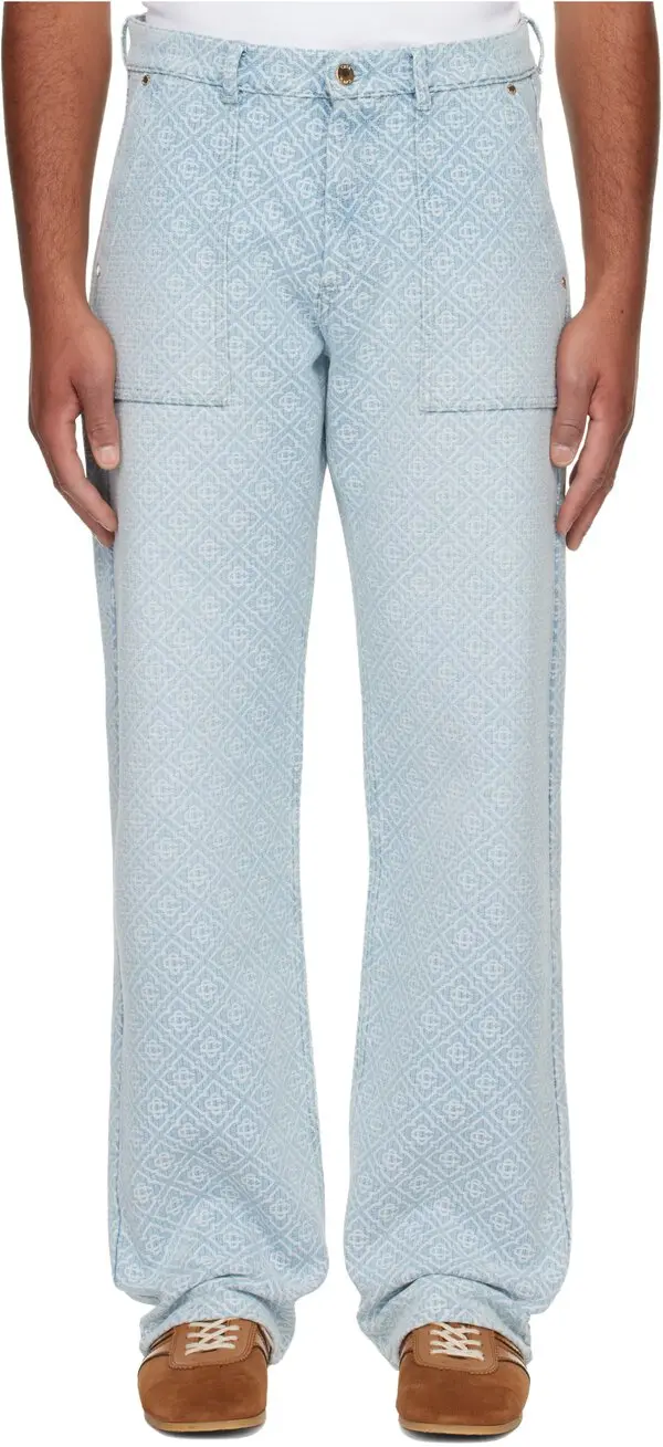 Geometric Straight-leg Jeans