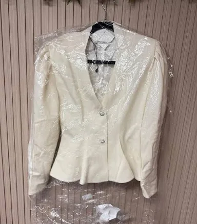 Alessandra Rich Peplum Wool Jacket