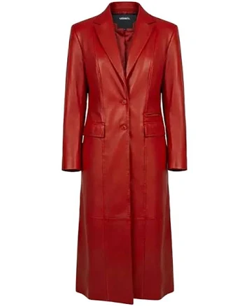 Maroon Eco Leather Coat