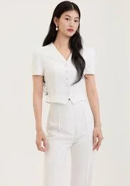 V Neckline Short Sleeve Jacket