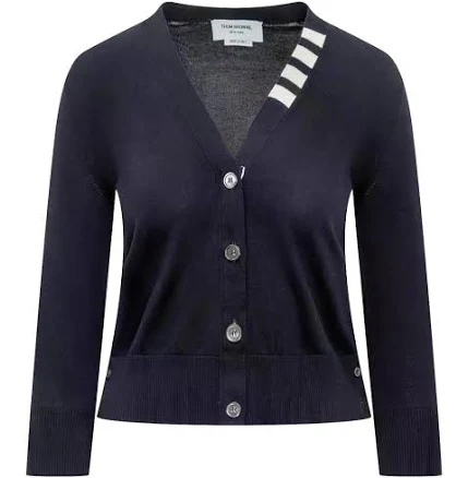 Thom Browne 4-bar Stripe Women Cardigan - Blue