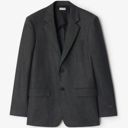 Burberry Men's Prince of Wales Check Wool Cashmere Tailored Jacket