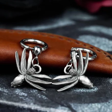 925 Silver Flying Bee Winged Insect Dangle Earrings