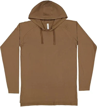 LA T 6917 Fine Jersey Long Sleeve Hooded Raglan T-Shirt Granite Heathe