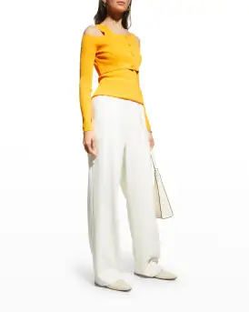 Off-shoulder Cardigan Set
