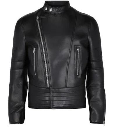Givenchy Star Patch Leather Moto Jacket Black
